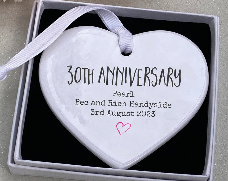 Personalised 30Th Anniversary Ceramic Keepsake, 30Th Anniversary Gift, Personalised 30Th Anniversary, Pearl Anniversary, 30Th Anniversary