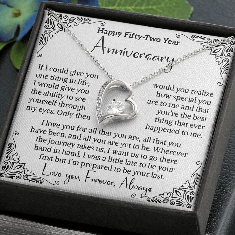 52th Anniversary Gift for Woman, Romantic gift for Her, Woman meaningful anniversary gift Forever Love Necklace