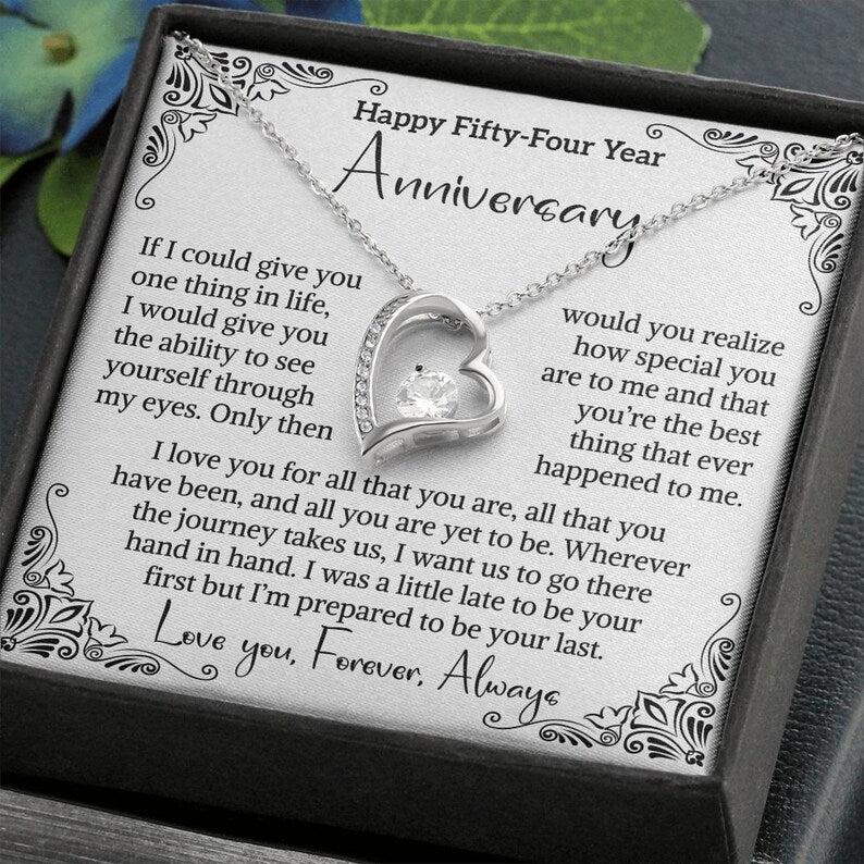 Forever Love 54th Wedding Anniversary Gift For Wife Glass Anniversary Gift Fifty Fourth Anniversary Gift 54 Year Anniversary Gift For Her