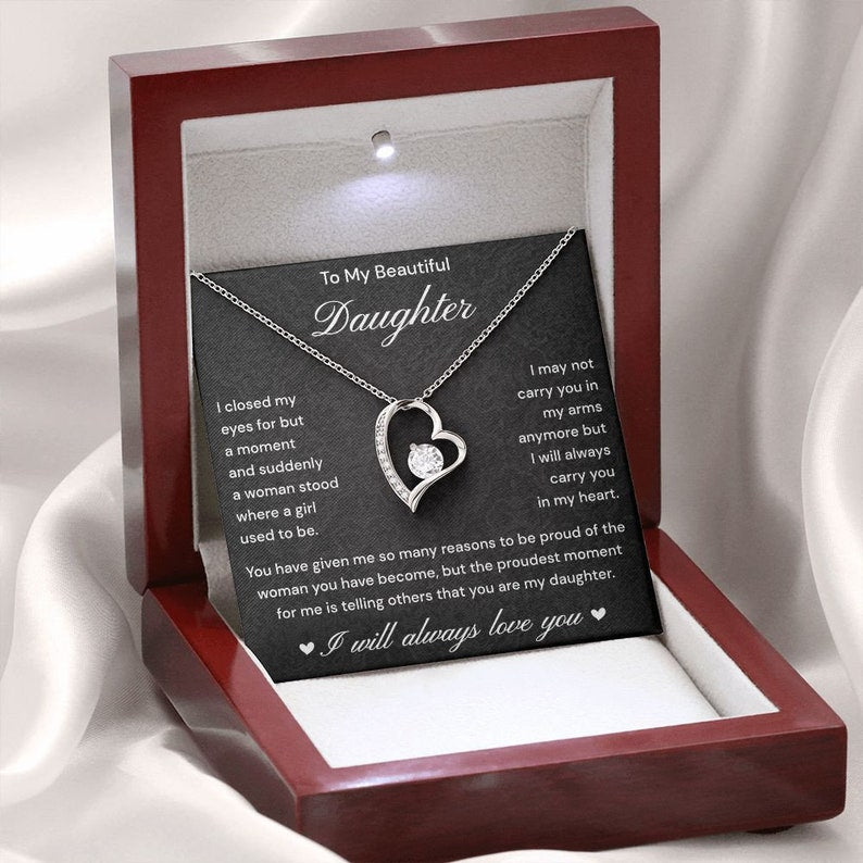 Daughter Gift from Mom and Dad, Forever Love Necklace