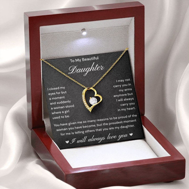 Daughter Gift from Mom and Dad, Forever Love Necklace