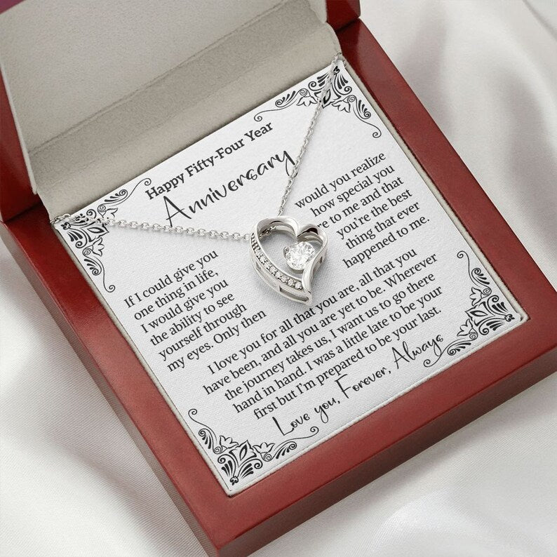 Forever Love 54th Wedding Anniversary Gift For Wife Glass Anniversary Gift Fifty Fourth Anniversary Gift 54 Year Anniversary Gift For Her