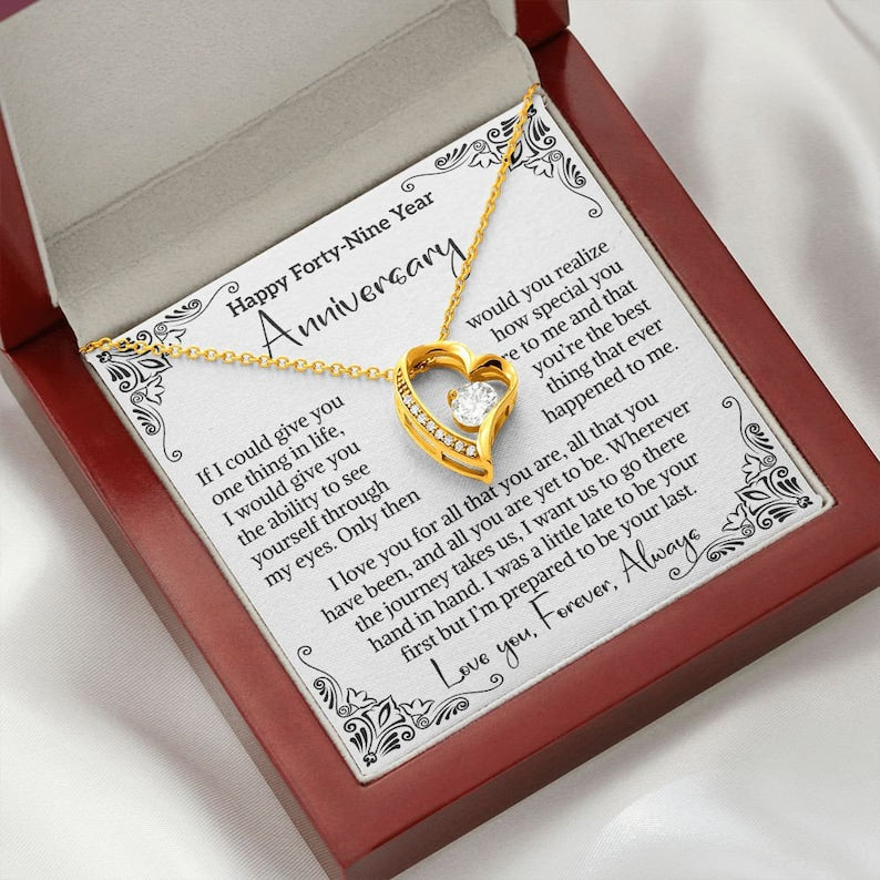 Forever Love 49th Wedding Anniversary Gift For Wife Copper Anniversary Gift Forty Ninth Anniversary Gift 49 Year Anniversary Gift Love Women