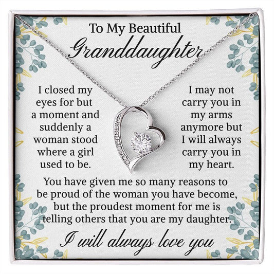 My Granddaughter, Granddaughter Gift, Forever Love Necklace