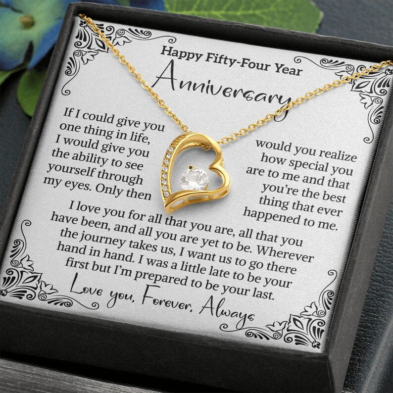 Forever Love 54th Wedding Anniversary Gift For Wife Glass Anniversary Gift Fifty Fourth Anniversary Gift 54 Year Anniversary Gift For Her