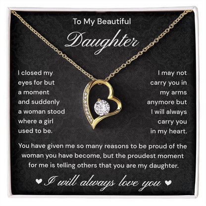 Daughter Gift from Mom and Dad, Forever Love Necklace