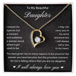 Daughter Gift from Mom and Dad, Forever Love Necklace