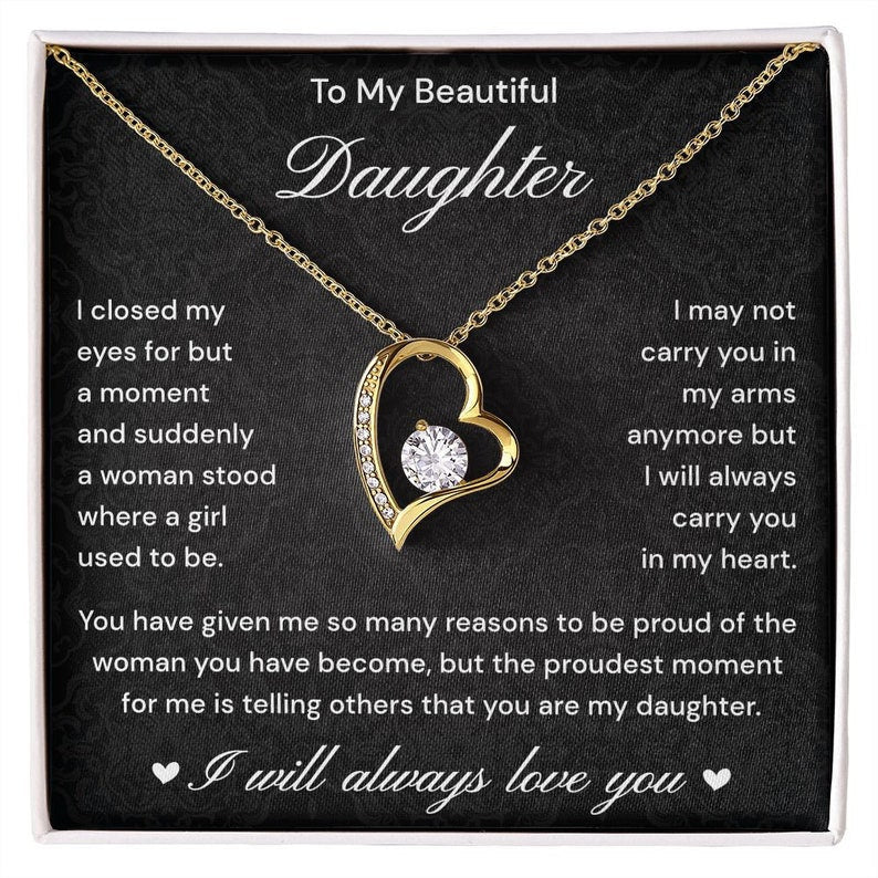 Daughter Gift from Mom and Dad, Forever Love Necklace