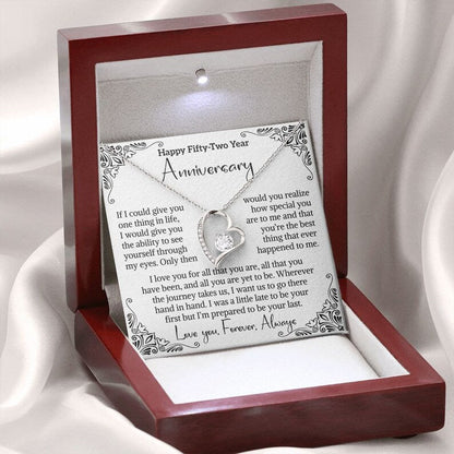 52th Anniversary Gift for Woman, Romantic gift for Her, Woman meaningful anniversary gift Forever Love Necklace