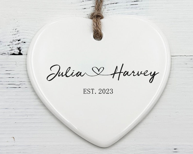 Married Ornament, Newlywed Gift, Engagement Gift, Wedding Gift, Wedding Date Ornament, Calendar, Anniversary Gift, Our First Christmas, Love