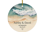 Wedding Ornament, Beach Wedding Ornament, Personalized Wedding Ornament, Wedding Gift, Wedding  Ornament, Couple Gift