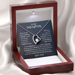 To My Daughter Necklace, Forever Love Necklace, Daughter Gift, Gift From Dad, Gift For Her, Birthday Gift