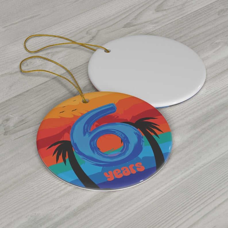 6Th Anniversary Ornament, Memorabilia, Celebratory Ornament Customizable Names And Date Option