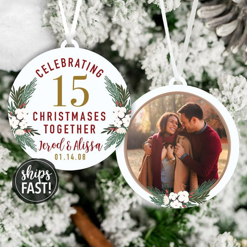 Anniversary Christmas Ornament | Christmas Together Photo Ornament Years Married Christmas Ornament Anniversary Gift