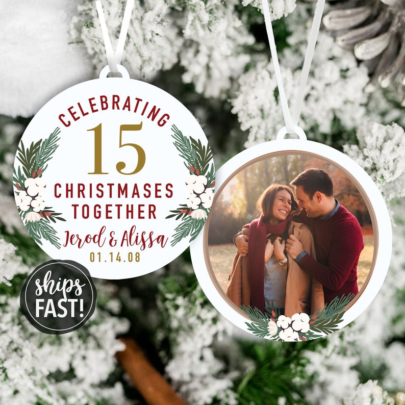 Anniversary Christmas Ornament | Christmas Together Photo Ornament Years Married Christmas Ornament Anniversary Gift