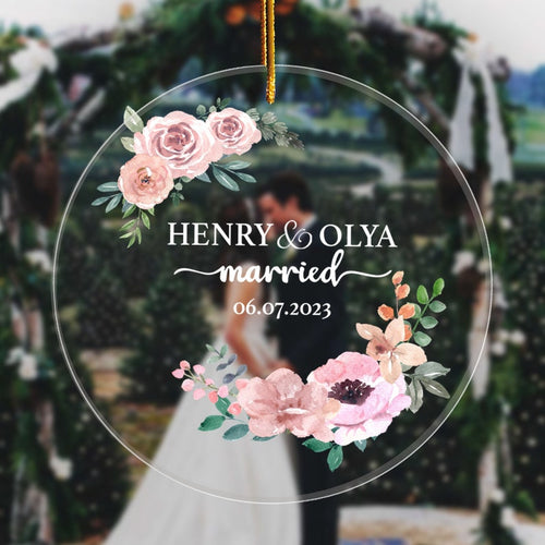 Custom Wedding Ornament Gift, Personalized Wedding Gift Ornament, Newly Married Gift Wedding Anniversary, Ornament Bridal Gift Ornament