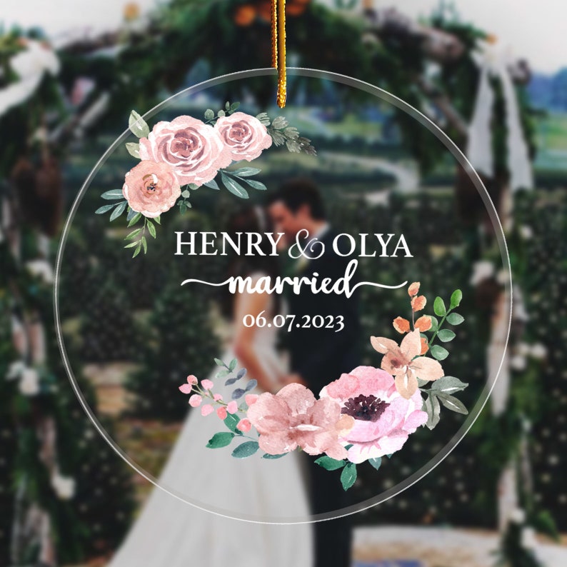 Custom Wedding Ornament Gift, Personalized Wedding Gift Ornament, Newly Married Gift Wedding Anniversary, Ornament Bridal Gift Ornament