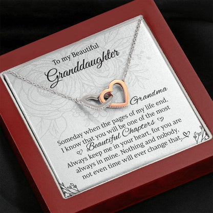 My Beautiful Granddaughter, Granddaughter Gift, Gift From Grandma, Interlocking Hearts Necklace