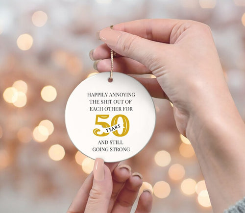 50Th Anniversary Gifts For Parents Couples Grandparents, 50Th Wedding Anniversary Ornament, Gold Anniversary, 50 Year Party Decoration