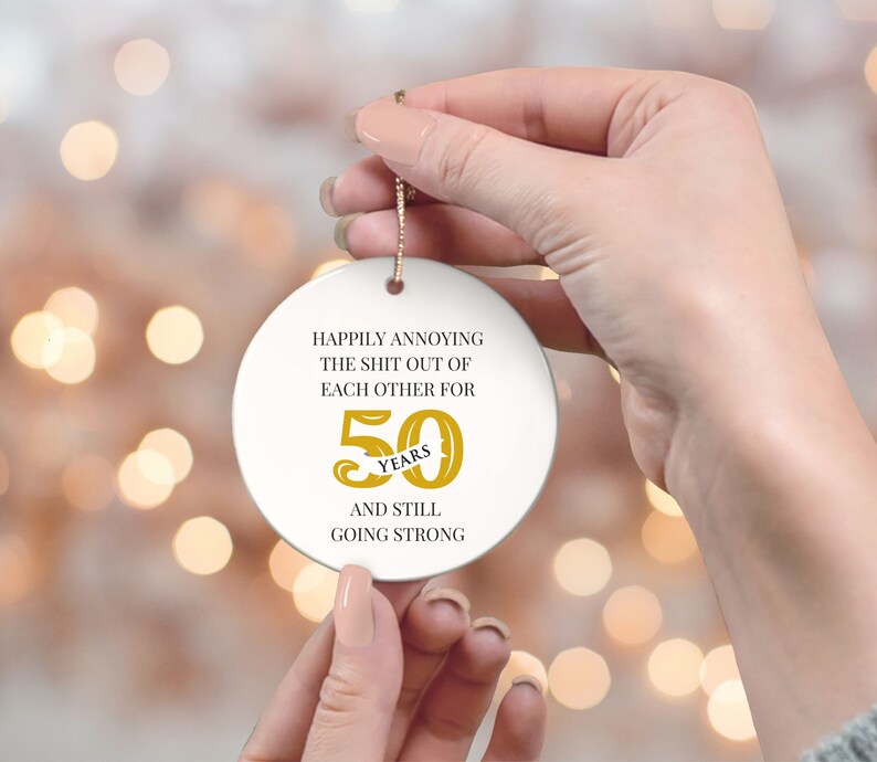 50Th Anniversary Gifts For Parents Couples Grandparents, 50Th Wedding Anniversary Ornament, Gold Anniversary, 50 Year Party Decoration