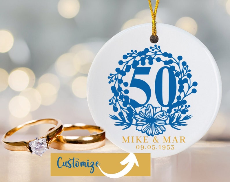 50Th Wedding Anniversary, 50Th Anniversary Ornament, Customized Anniversary Gift, Gift For 50Th Wedding Anniversary, Gift From The Kids
