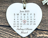 Married Ornament, Wedding Date Ornament, Wedding Gift, Anniversary Gift, Calendar, Our First Christmas, Newlywed Gift, Couple Gift