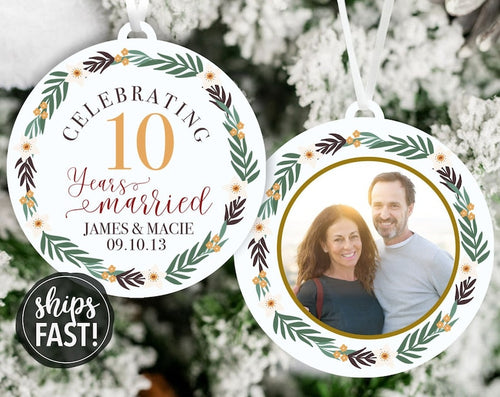 Anniversary Christmas Ornament | Celebrating Years Married Couple Name Christmas Ornament Anniversary Gift