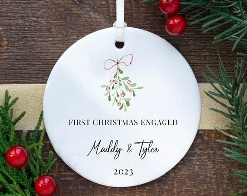 Engaged Ornament, Custom Ornament, Personalized Gifts, Christmas Ornaments, Christmas Decor, Gift For Her, Gift For Him, Christmas Gifts