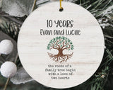 10Th Anniversary Ornament, 10Th Anniversary Gift, 10Th Wedding Anniversary, Custom Anniversary Ornament, 10 Year Anniversary, Couples Gift Ceramic Ornament