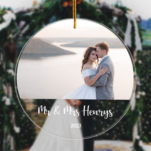 Customized Photo Ornament Gift, Personalized Wedding Gift Ornament, Newly Married Gift Wedding Anniversary, Ornament Bridal Gift Ornament