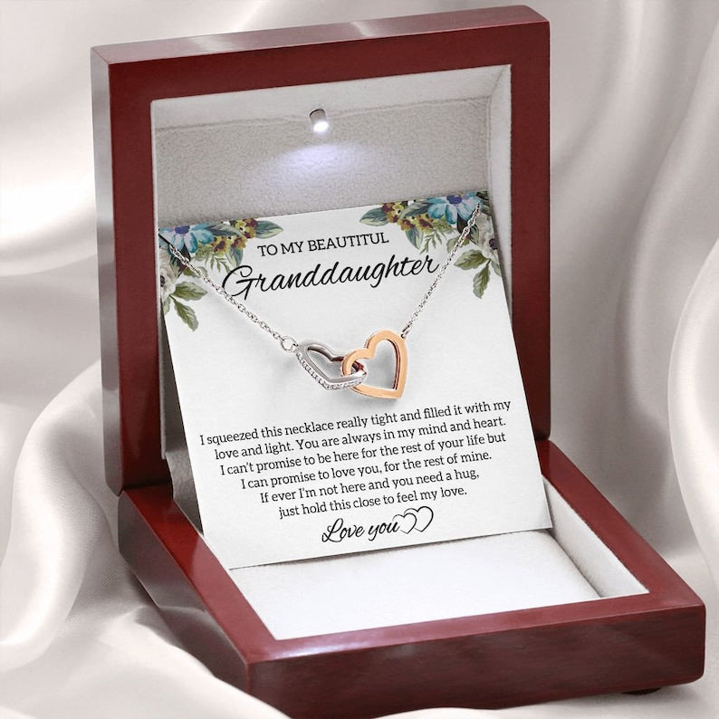 My Granddaughter, Granddaughter Gift, Interlocking Hearts Necklace
