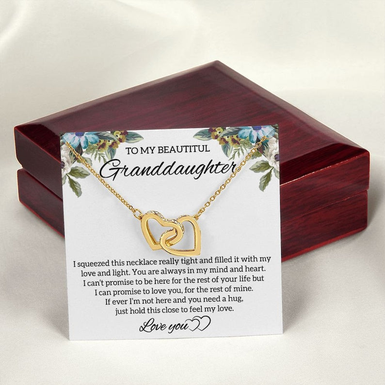 My Granddaughter, Granddaughter Gift, Interlocking Hearts Necklace
