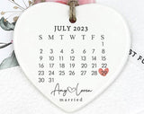 Married Ornament, Wedding Ornament For Couple, Engagement Ornament, Wedding Gift , Wedding Date Ornament , Calendar, Anniversary Gift