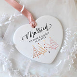 Personalized Wedding Ornament For Couple, Wedding Gifts For Couple Unique, Wedding Gift For Bride, First Christmas Married Ornament 