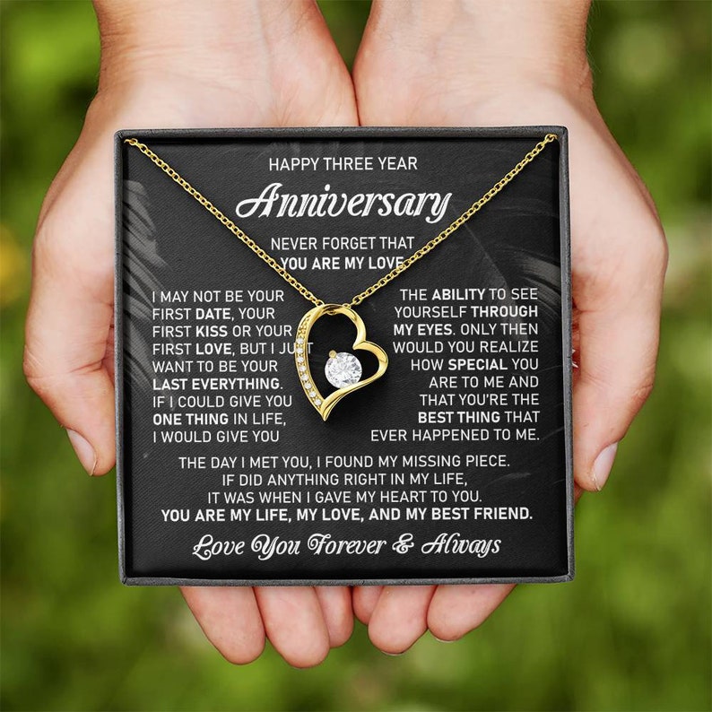 3rd Wedding Anniversary Gift For Wife Leather Anniversary Gift Third Anniversary 3 Year Anniversary Gift For Her Three Year Forever Love
