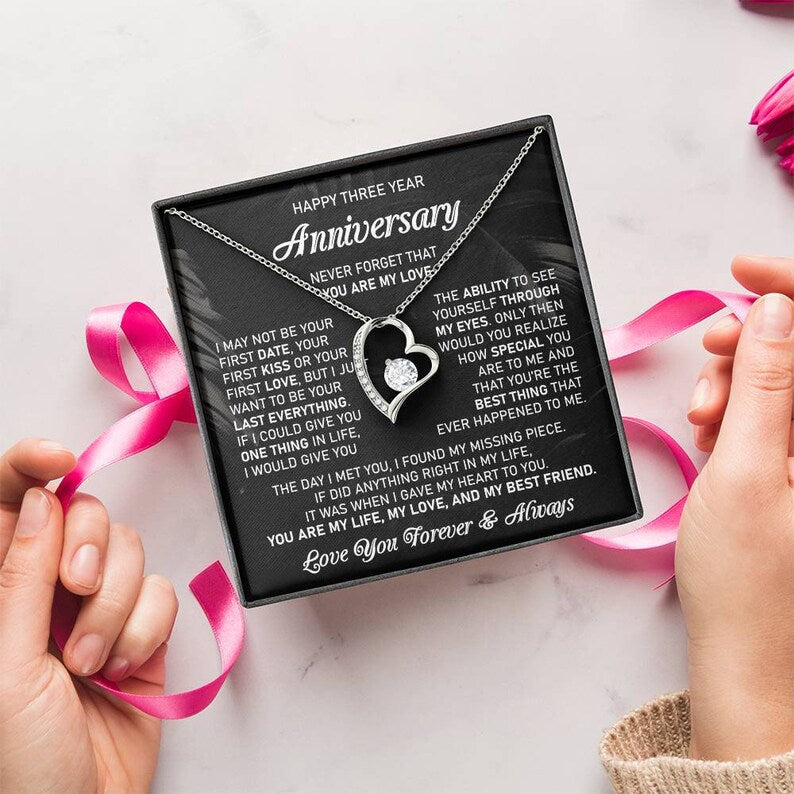 3rd Wedding Anniversary Gift For Wife Leather Anniversary Gift Third Anniversary 3 Year Anniversary Gift For Her Three Year Forever Love