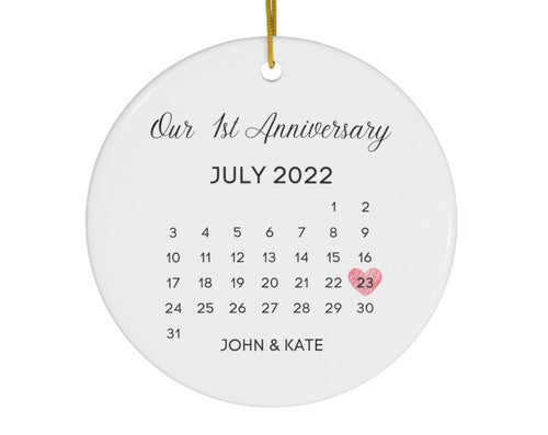 Our First Anniversary Ceramic Ornament #329 Gift For Wife Personalized Gift For Husband And Wife Custom Gift Ideas Holiday Christmas