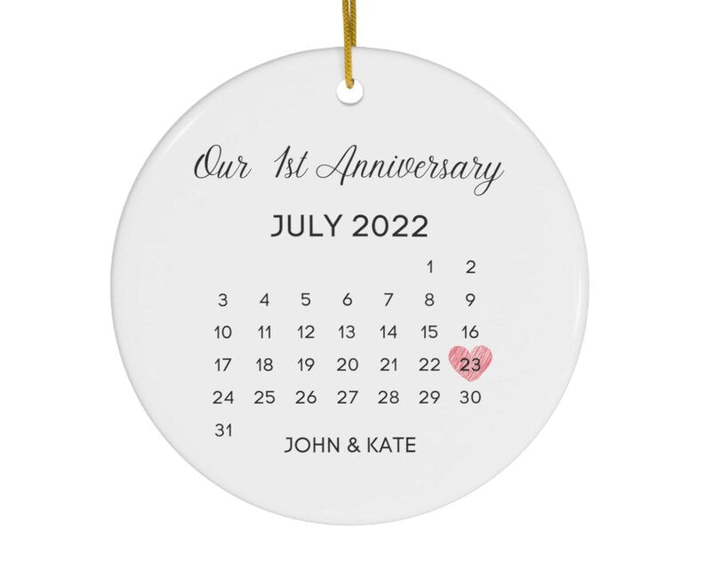 Our First Anniversary Ceramic Ornament #329 Gift For Wife Personalized Gift For Husband And Wife Custom Gift Ideas Holiday Christmas