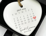 Couple Gift Wedding Gift, Married Ornament, Wedding Date Ornament, Newlywed Gift, Calendar Ornaments, Anniversary Gift, Our First Christmas