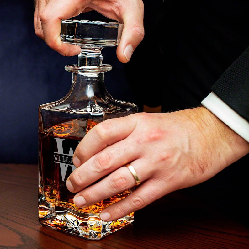 Police Badge Custom Liquor Decanter Set with Colchester Glasses - Gift for Police Officers