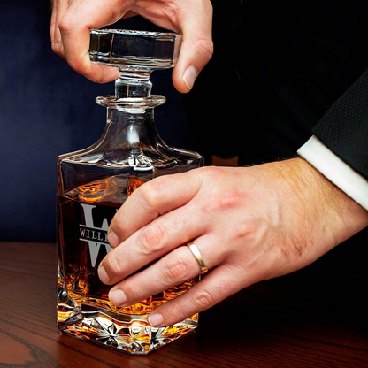 Police Badge Custom Liquor Decanter Set with Colchester Glasses - Gift for Police Officers