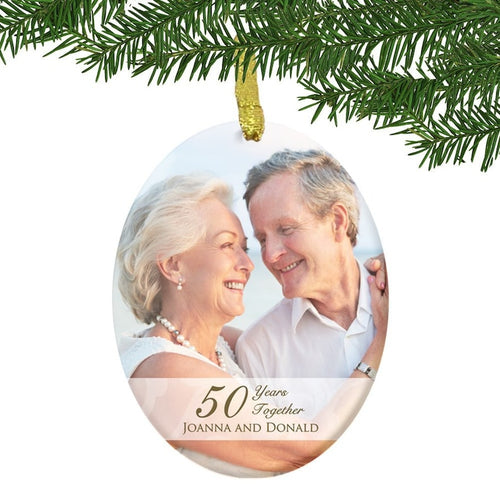 Personalized 50Th Anniversary Photo Ornament, 50Th Anniversary Gifts For Couple, 50Th Anniversary Christmas Ornament Memorable Gift