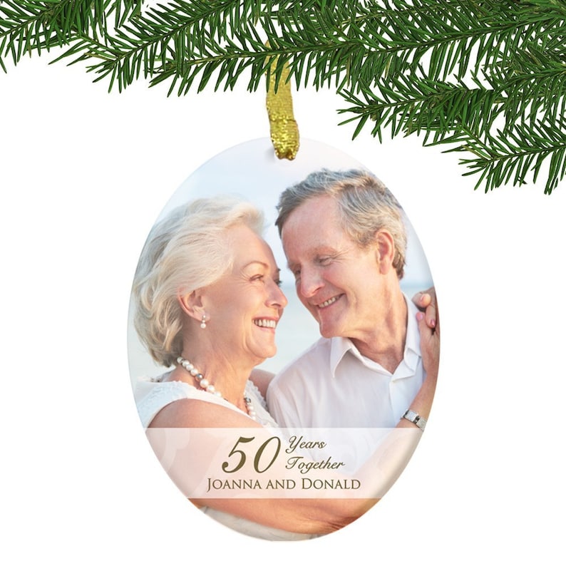 Personalized 50Th Anniversary Photo Ornament, 50Th Anniversary Gifts For Couple, 50Th Anniversary Christmas Ornament Memorable Gift