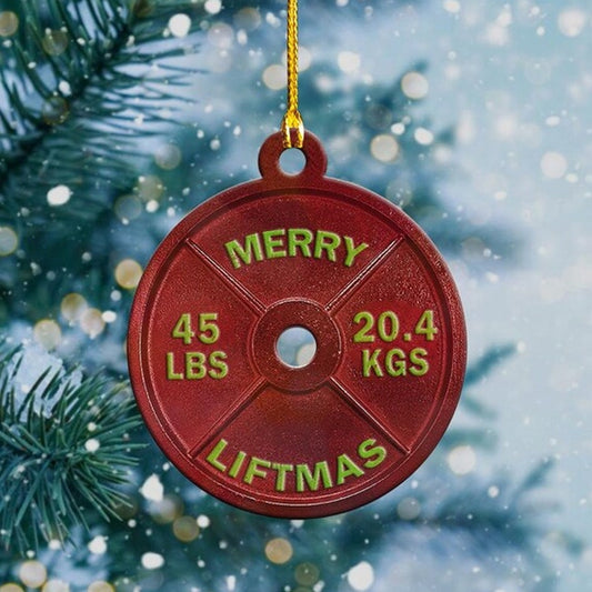 Weightlifting Ornament, Merry Liftmas Christmas Ornament, Funny Gift For Gymers