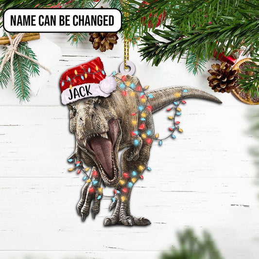 Personalized Dinosaur Christmas Ornament, Dinosaur Ornament, T-Rex Dinosaur Christmas Ornament