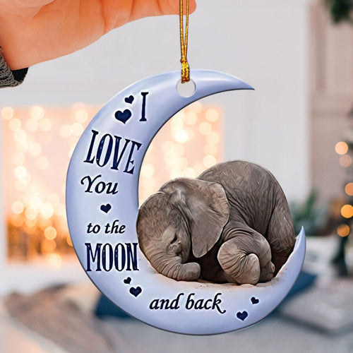 Elephant I Love You to The Moon and Back Rear View Mirror Car Accessories, Rearview Mirror Charm, Ornament, Home Decor
