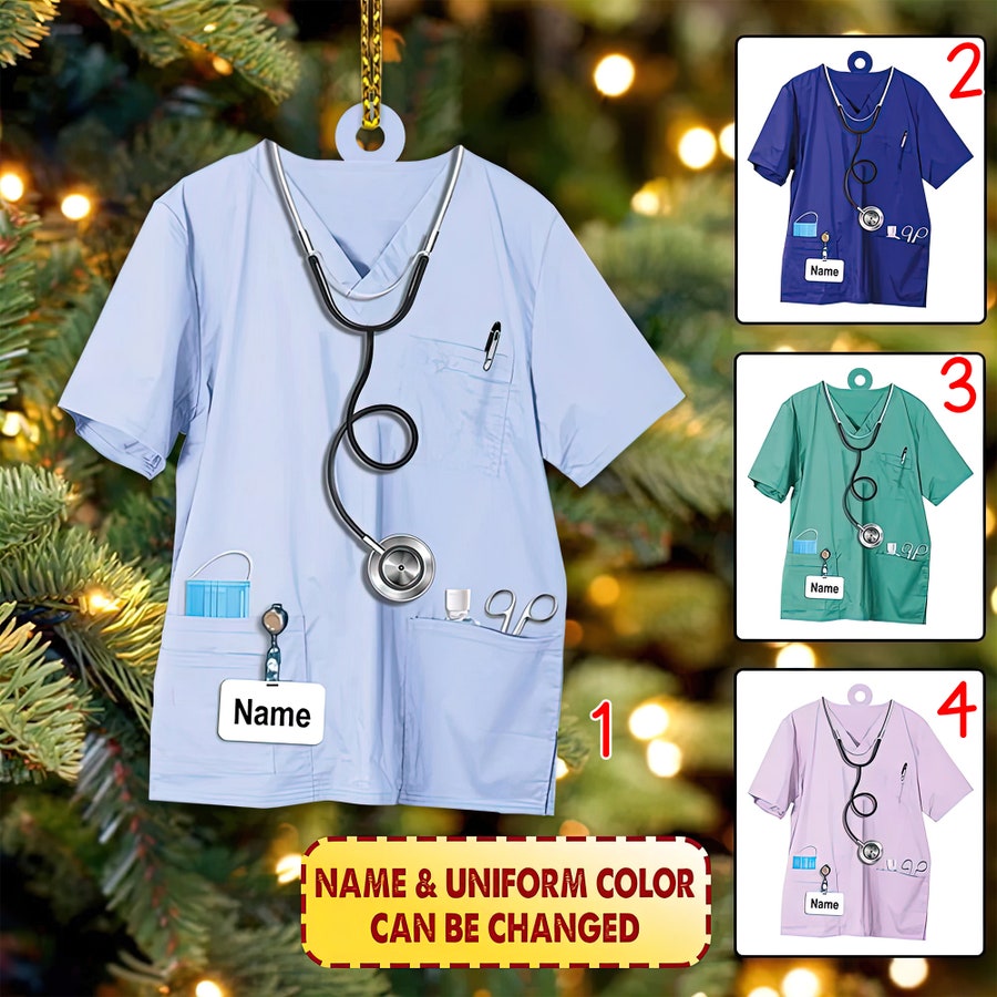 Personalized Nurse Uniform Ornament, Nurse Christmas Ornament Gift, School Nurse Ornament Christmas Gift For Nurse