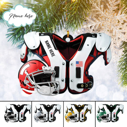 Custom Football Uniform Flat 2D Ornament Personalized, Sport Gifts, Christmas Tree Ornament, Home Decor Plastic Ornament
