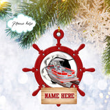 Custom Red Pontoon Flat 2D Christmas Ornament, Pontoon Lover Gift, Christmas Tree Ornament, Home Decor Plastic Ornament