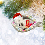 West Highland White Terrier Sleeping Angel Wing Christmas Ornament, Christmas Tree Ornament, Home Decor Plastic Ornament